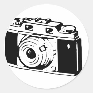 Sticker Rond Appareil photo ancien