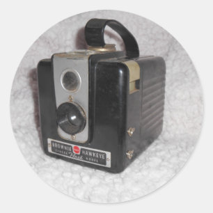 Sticker Rond Appareil photo Brownie Hawkeye