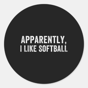 Sticker Rond Apparemment j'aime Softll, Saison Softll, Partie d