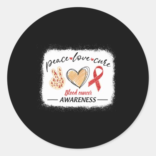 Sticker Rond appariement sang cancer sensibilisation paix amour (Devant)