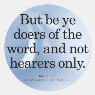 Sticker Rond Appel à l'action James 1-22