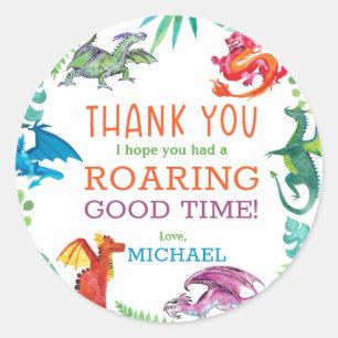 Sticker Rond Appel à tous les dragons fête d'anniversaire