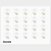 Sticker Rond Appel de calla blanc - Baby Shower (Feuille)