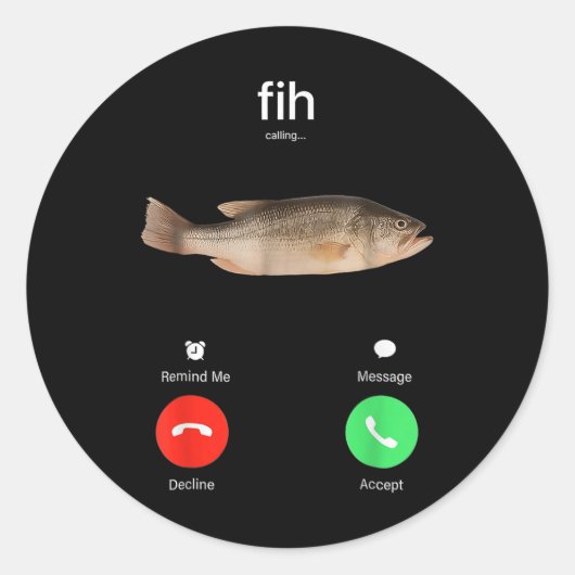 Sticker Rond Appel de Fih Message de rappel Refuser Accepter Té (Devant)