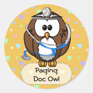 Sticker Rond appel du Dr Hibou