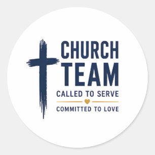 Sticker Rond Appelés à Servir Équipe Chrétienne de l'Église