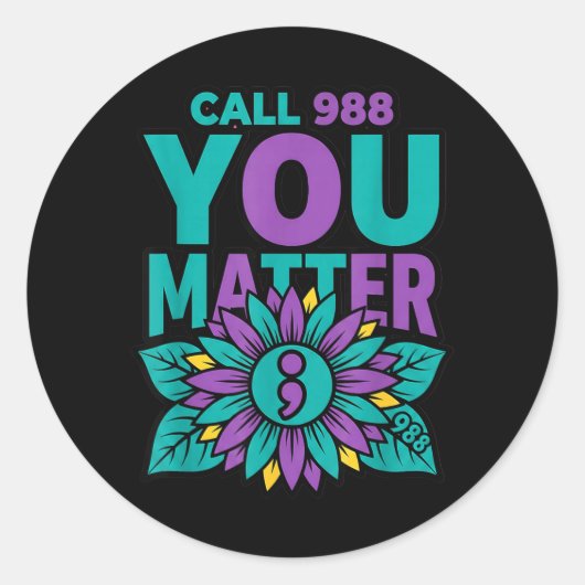 Sticker Rond Appelez 988 Prévention - Vous comptez (Devant)