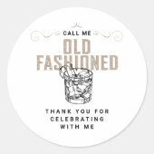 Sticker Rond Appelez-moi Anniversaire Retro blanc Whiskey Anniv (Devant)