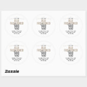 Sticker Rond Appelez-moi Anniversaire Retro blanc Whiskey Anniv (Feuille)