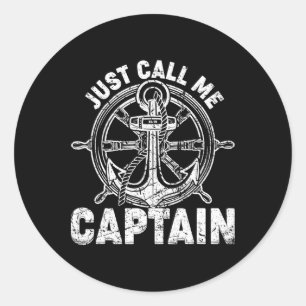 Sticker Rond Appelez-Moi Capitaine - Marin de Voile - Boa d'Anc