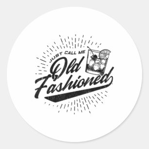 Sticker Rond Appelez-Moi juste Vieux Mode _1