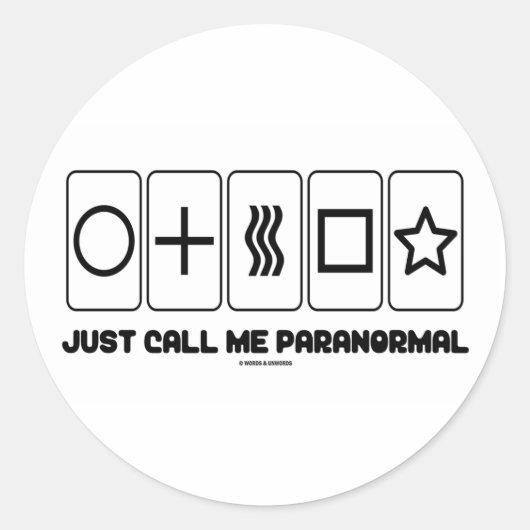 Sticker Rond Appelez-Moi Paranormal (Cartes Zener) (Devant)