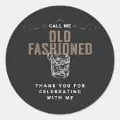 Sticker Rond Appelez-moi Whiskey Cocktail Anniversaire (Devant)