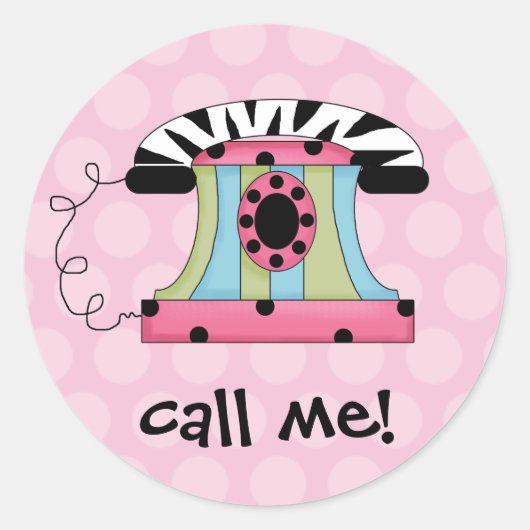 Sticker Rond Appelle-moi ! (Devant)