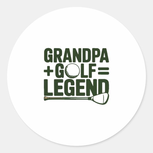 Sticker Rond Appelle-Moi Grand-Père, Regarde-Moi Golf (Devant)