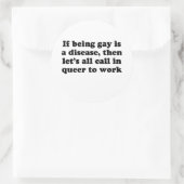 Sticker Rond Appelons queer au travail (Sac)