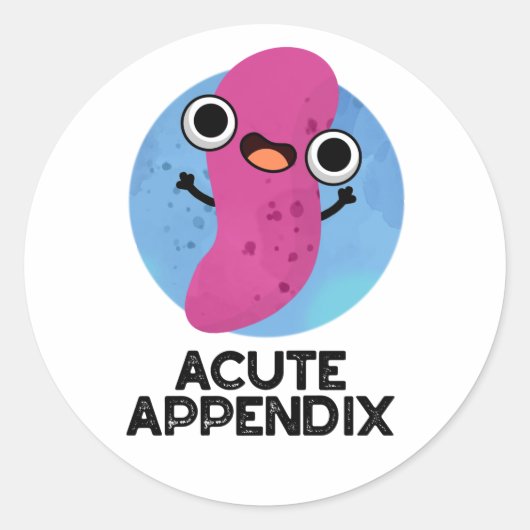 Sticker Rond Appendice Aigu Funky Body Parts Pun (Devant)