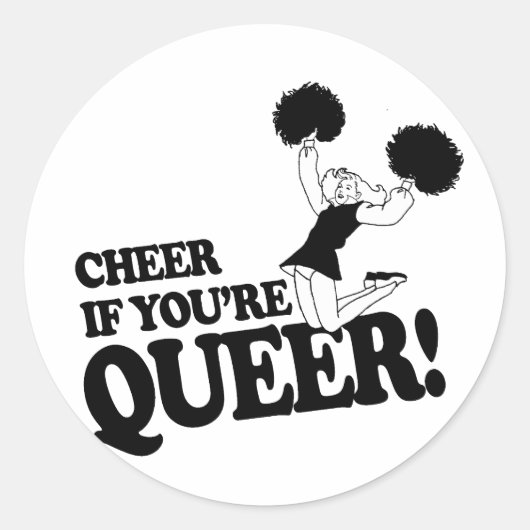 STICKER ROND APPLAUDIS SI TU ES QUEER (Devant)