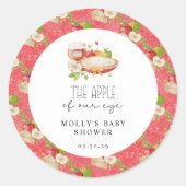 Sticker Rond Apple de notre papier Baby shower oeil (Devant)