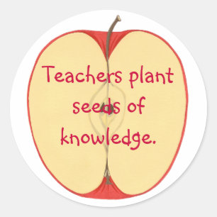 Sticker Rond Apple, graines d'usine de professeurs des