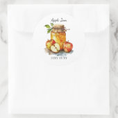 Sticker Rond Apple Jam Jar and Apples Watercolor (Sac)