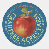 Sticker Rond APPLE LOGO Farm Orchard Business Applesauce (Devant)