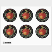 Sticker Rond APPLE LOGO Farm Orchard Business Applesauce Clas (Feuille)