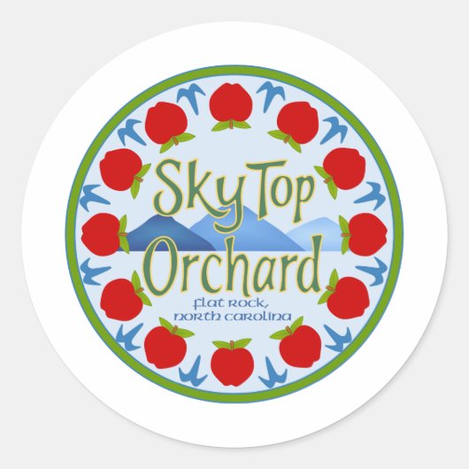 Sticker Rond Apple Mandala - Bleu (Devant)