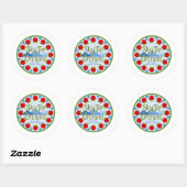 Sticker Rond Apple Mandala - Bleu (Feuille)