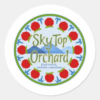 Sticker Rond Apple Mandala - Bleu