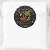 Sticker Rond Apple Rhubarb Harmony – Artisan Compote Label (Sac)