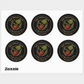 Sticker Rond Apple Rhubarb Harmony – Artisan Compote Label (Feuille)
