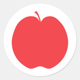 Sticker Rond Apple rouge