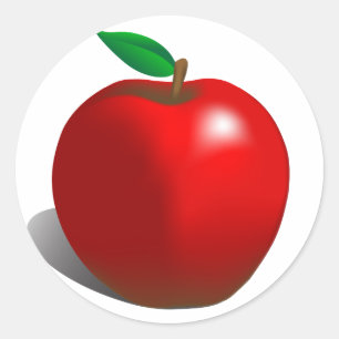 Sticker Rond Apple rouge