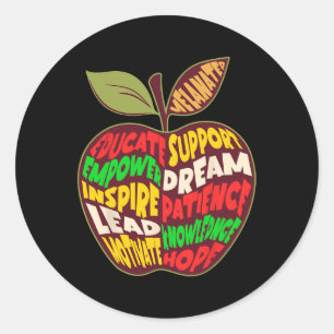 Sticker Rond Apple Word Cloud Afrique Amérique Noire Histoire T