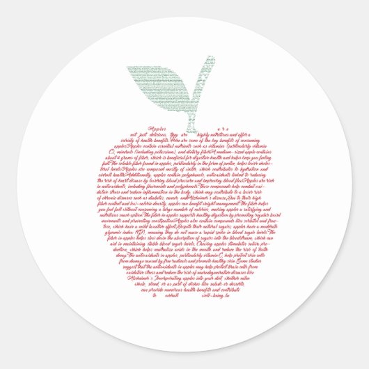 Sticker Rond Apple Word cloud art (Devant)