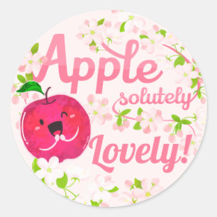 Sticker Rond Applesolument Lovely - Apple Pun