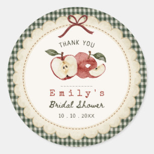 Sticker Rond Appley Ever After gingham vintage