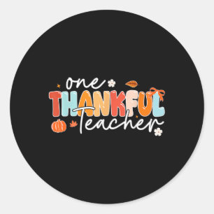 Sticker Rond Appréciation de l'enseignant Automne Thanksgiving