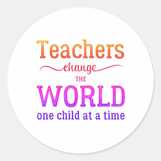 Sticker Rond Appréciation de l'enseignant citation de typograph (Devant)