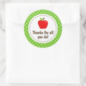 Sticker Rond Appréciation de l'enseignant de Merci Apple Spots  (Sac)