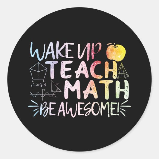 Sticker Rond Appréciation de l'enseignant en mathématiques - So (Devant)