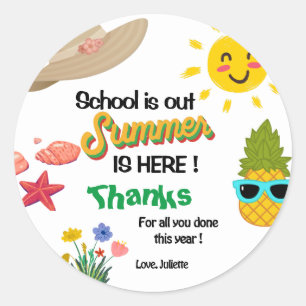 Sticker Rond Appréciation de l'enseignant Tags cadeaux Sunshine