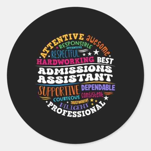 Sticker Rond Appréciation de l'équipe des admissions instantané (Devant)