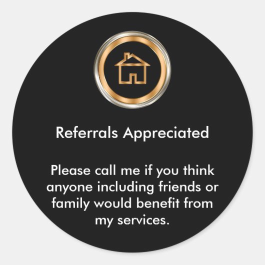 Sticker Rond Appréciation de référence de l'agent immobilier cl (Devant)