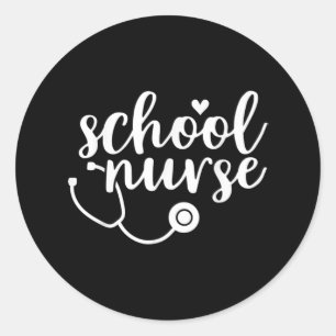 Sticker Rond Appréciation des infirmières de l'école mignonne