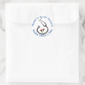 Sticker Rond Appréciation Docteur Day Stethoscope (Sac)