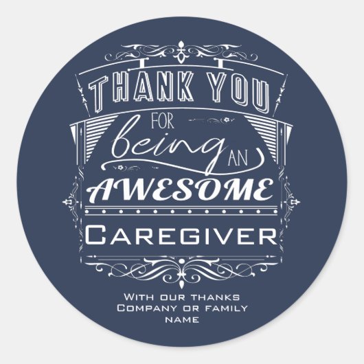 Sticker Rond Appréciation du Merci de l'aidant (Devant)