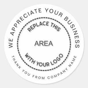 Sticker Rond Appréciez votre nom de Merci de logo d'entreprise