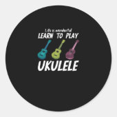 Sticker Rond Apprendre à jouer Ukulele (Devant)